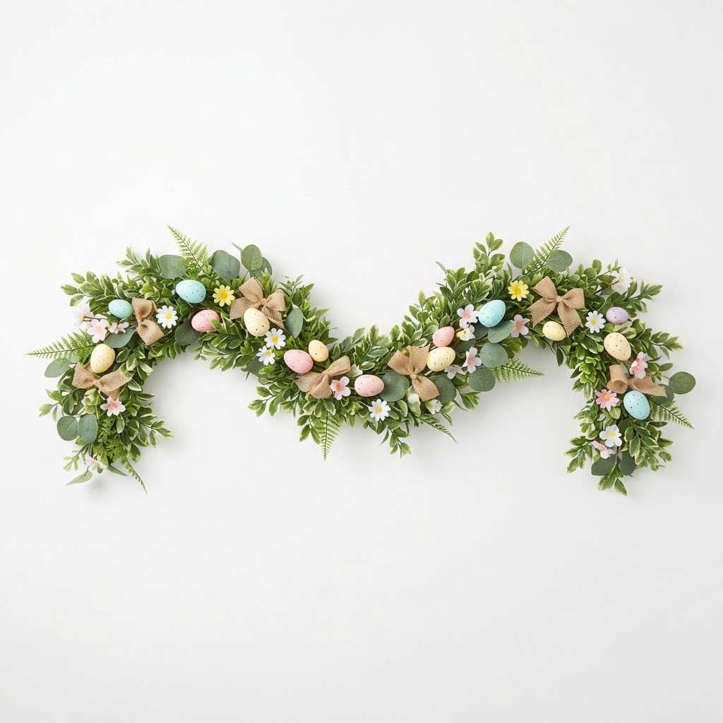 Greenery Easter Mantel Garland