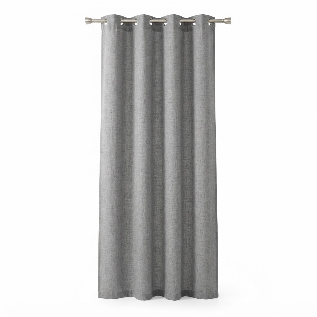 Linen-Look Grey Curtains