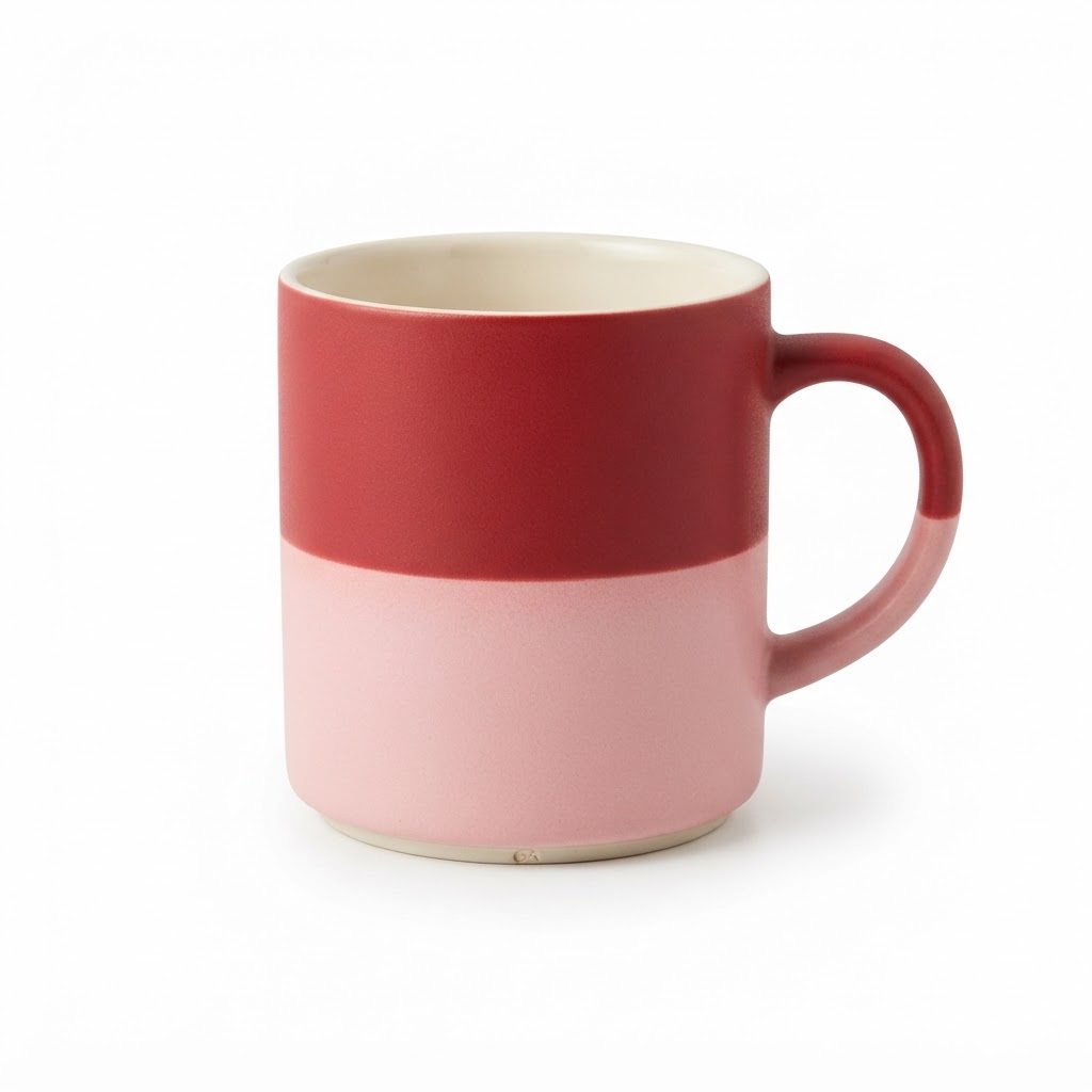 Matte Finish Red and Pink Ceramic Mugs