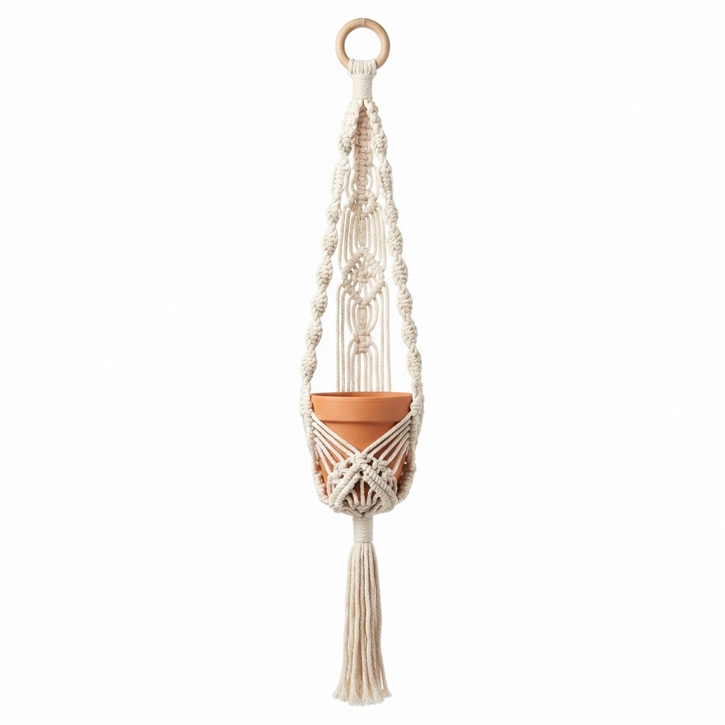 Macrame Cotton Plant Hanger