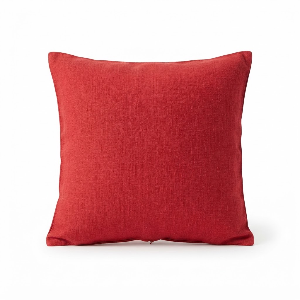 Red Linen Valentine Accent Pillows