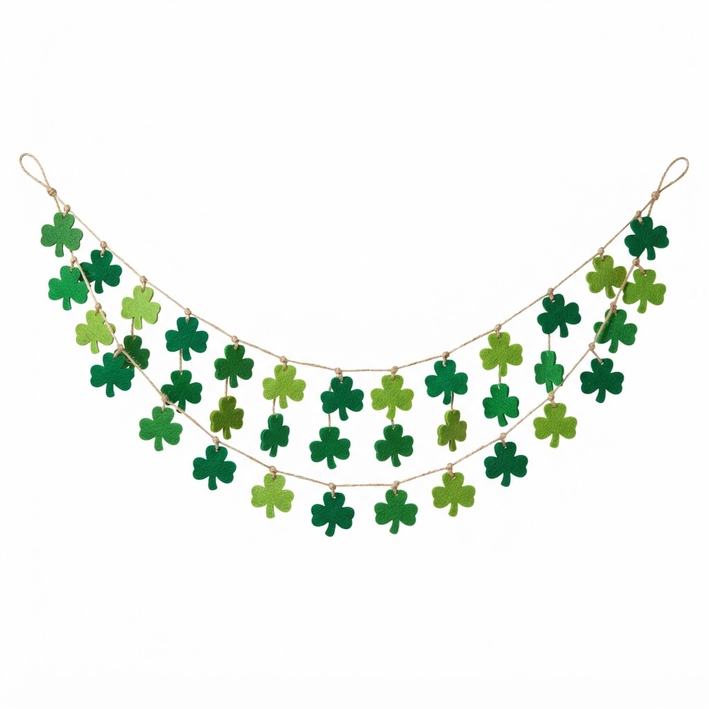 St. Patrick's Shamrock Felt Leaf Garland