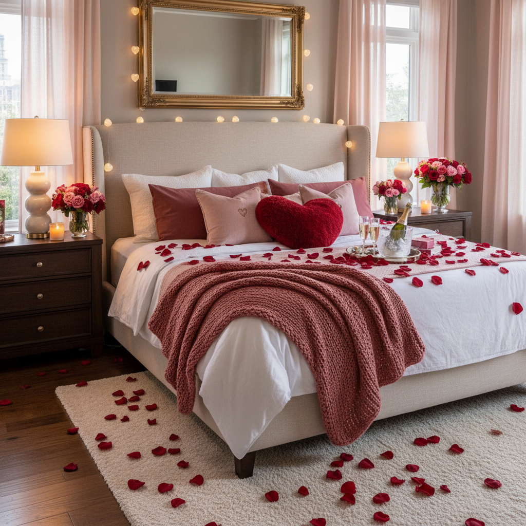 Transitional Valentine's Day Master Bedroom