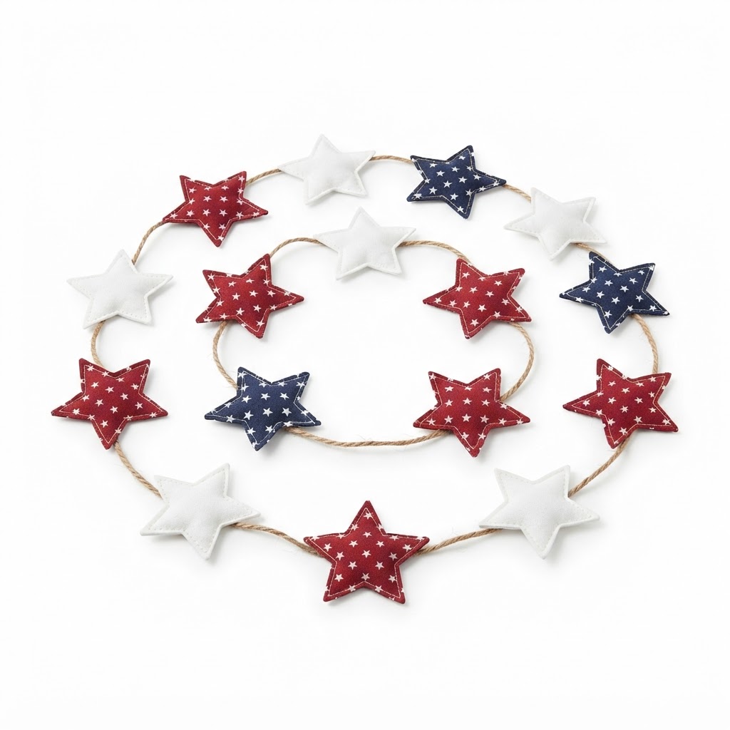 Red White and Blue Star Garland