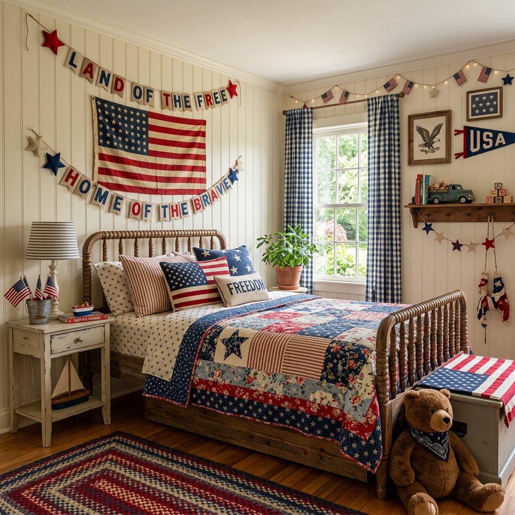 Cottagecore Independence Day (4th of July) Child Bedroom (Boy)