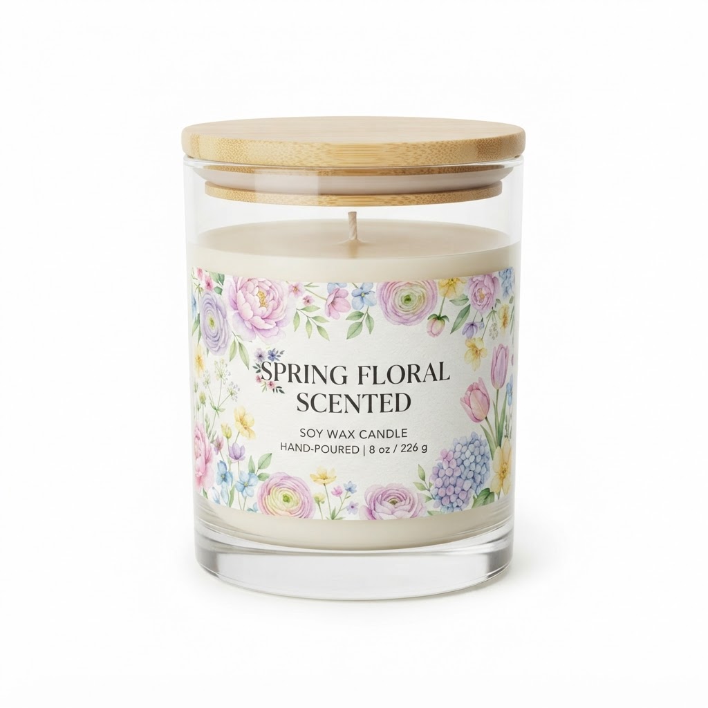 Spring Floral Scented Soy Candle