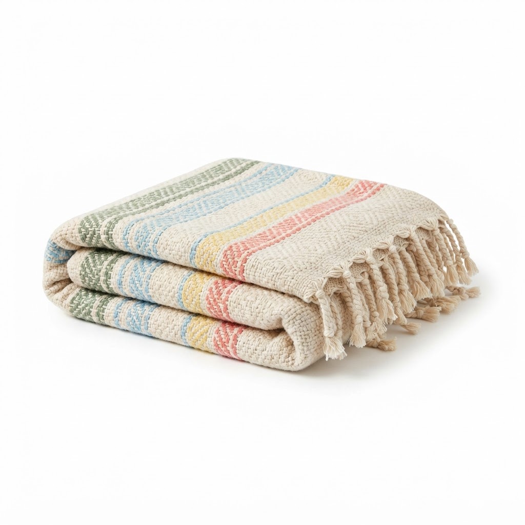 Spring Cotton Woven Throw Blanket