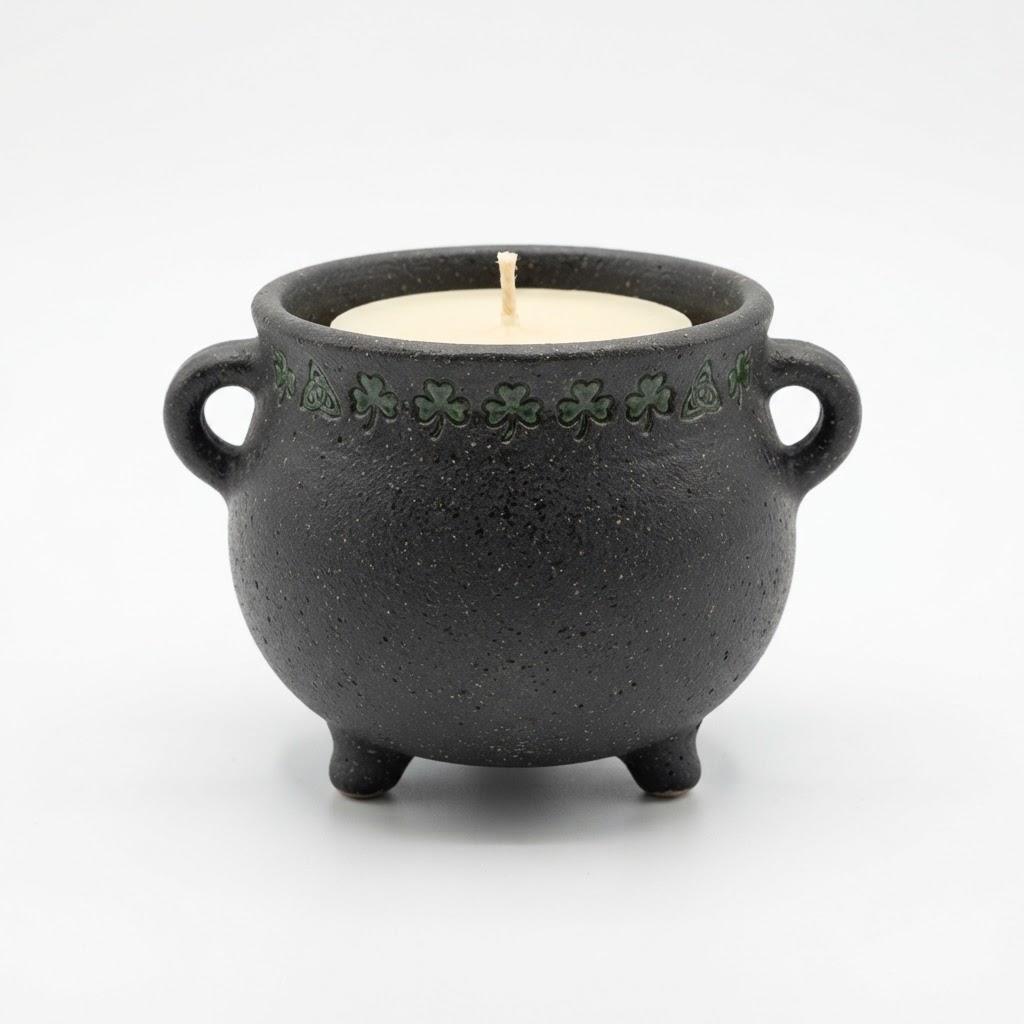 Ceramic Cauldron Candle Holder