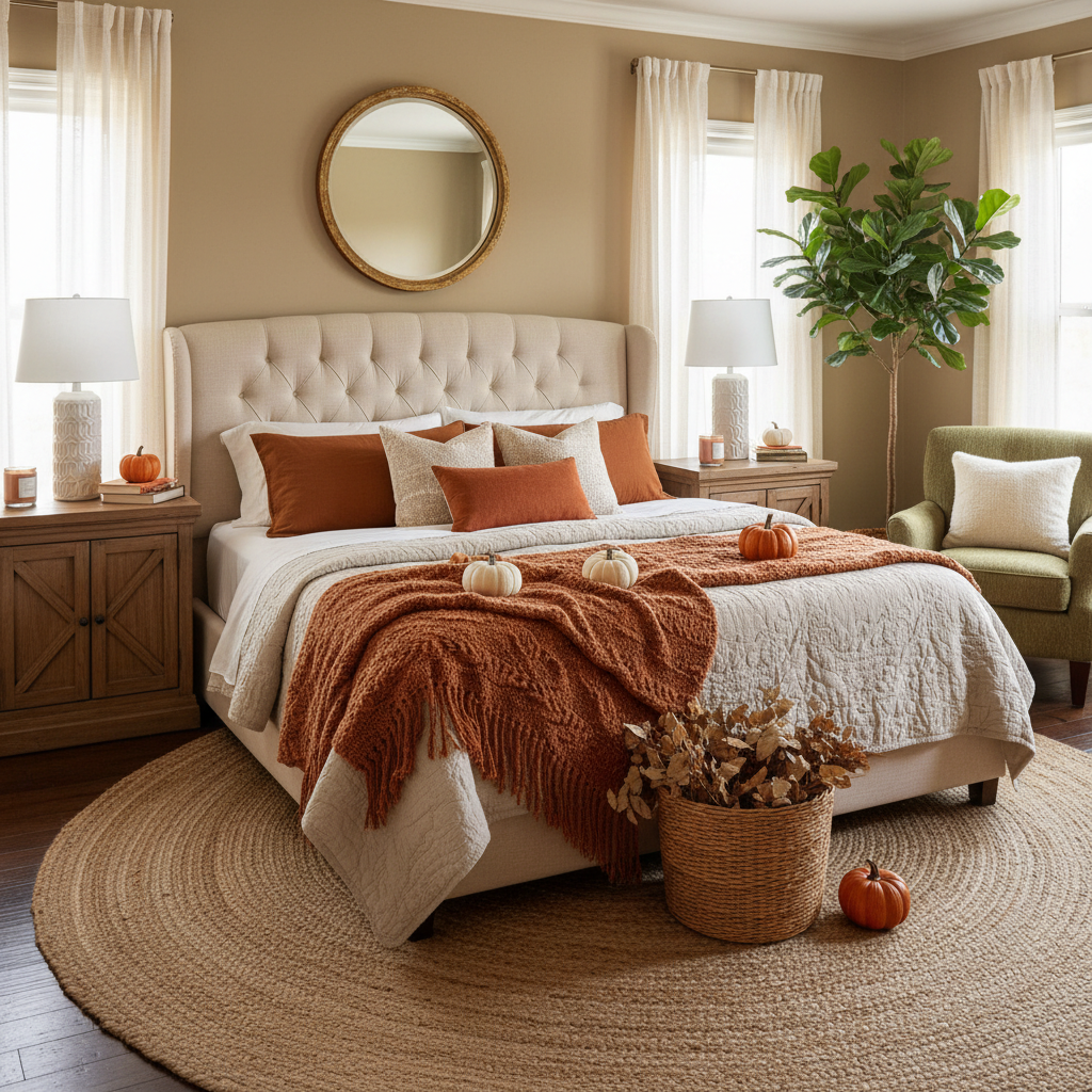 Transitional Fall Master Bedroom