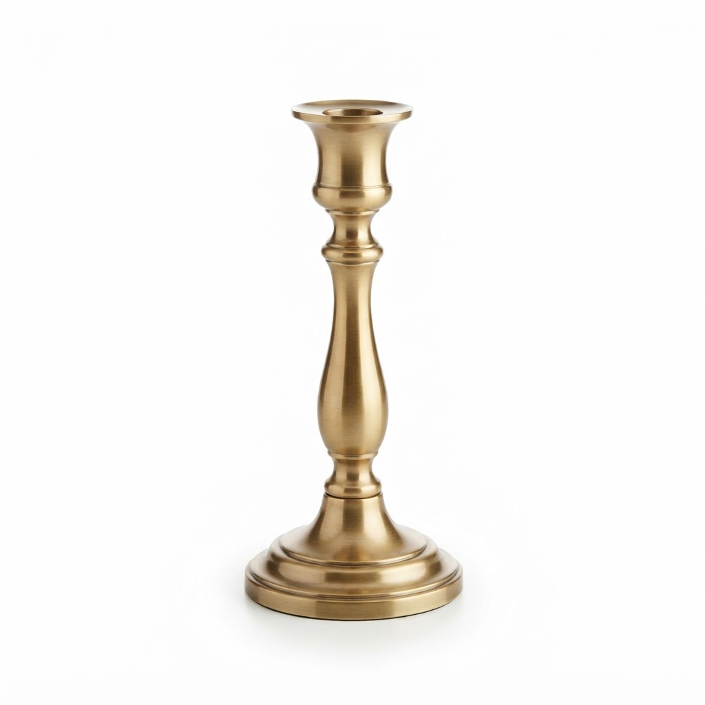 Transitional Brass Taper Candle Holders