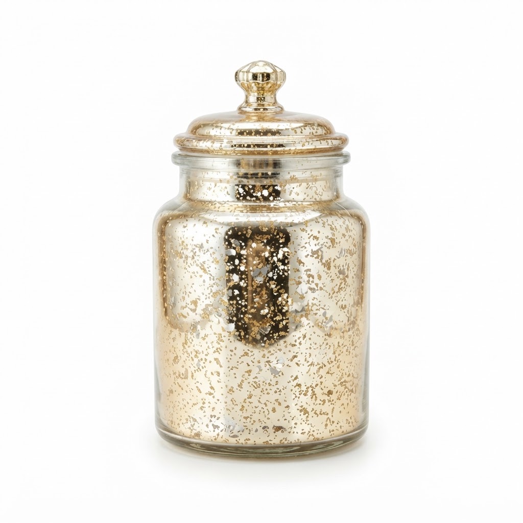 Gold Mercury Glass Apothecary Jar