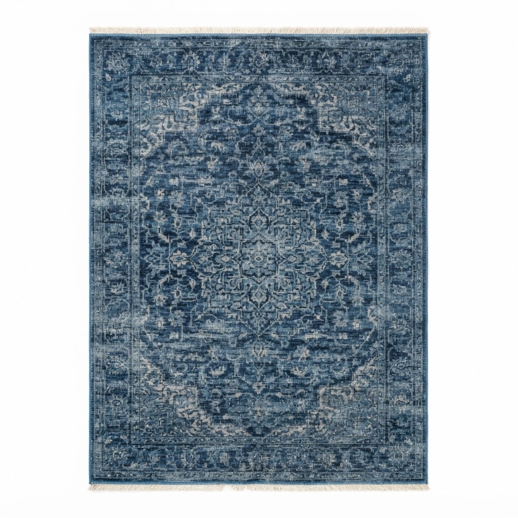 Distressed Blue Area Rug