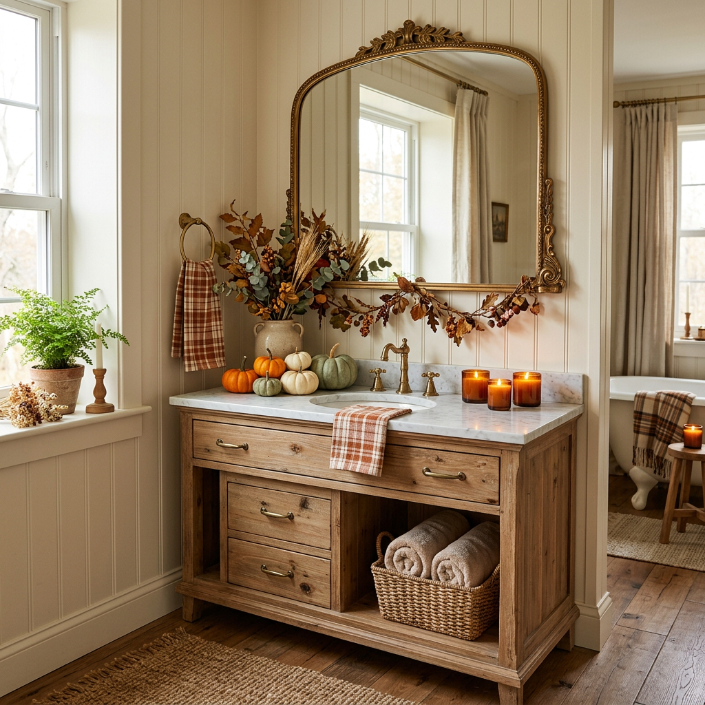 Cottagecore Fall Master Bathroom