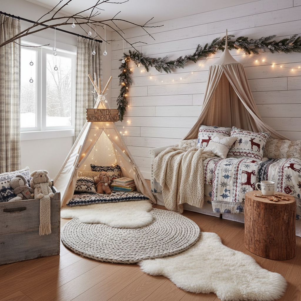 Rustic Winter Child Bedroom (Girl)
