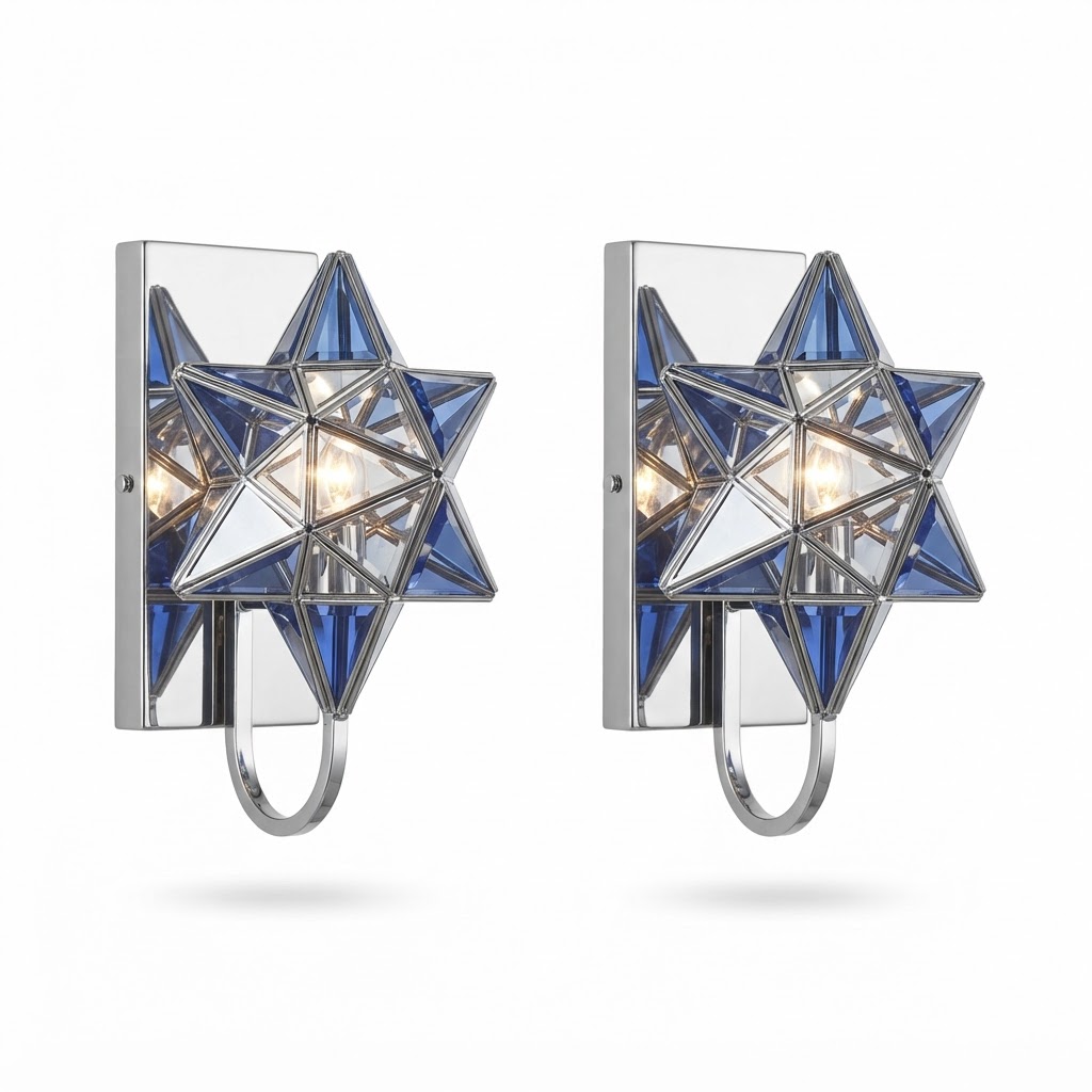 Faceted Wall Sconce Set