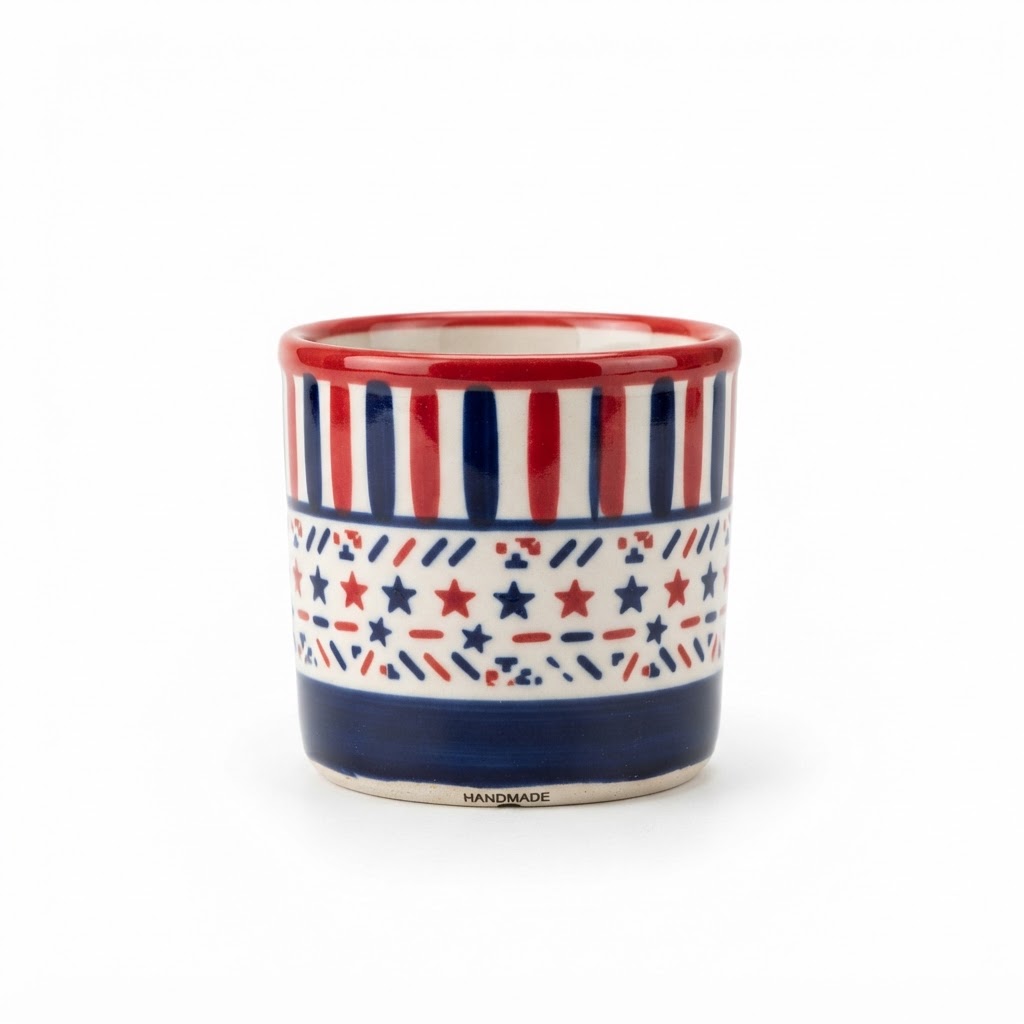 Ceramic Red and Blue Mini Pots