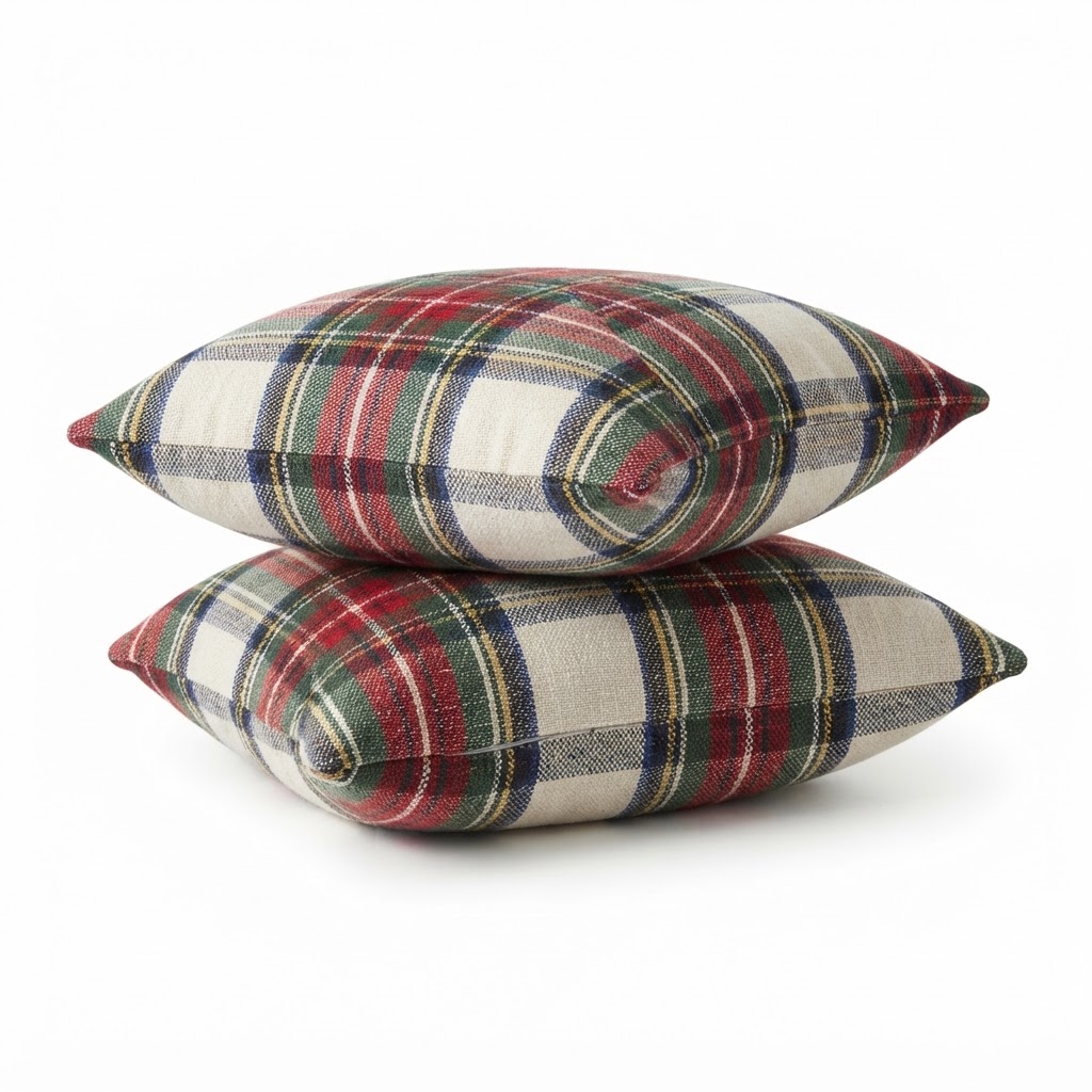 Cozy Plaid Throw Pillow Set