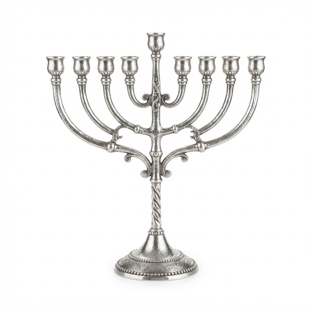 Metal Silver Menorah