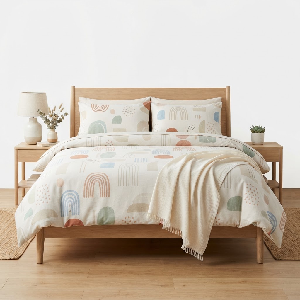 Scandinavian Abstract Cotton Bedding Set