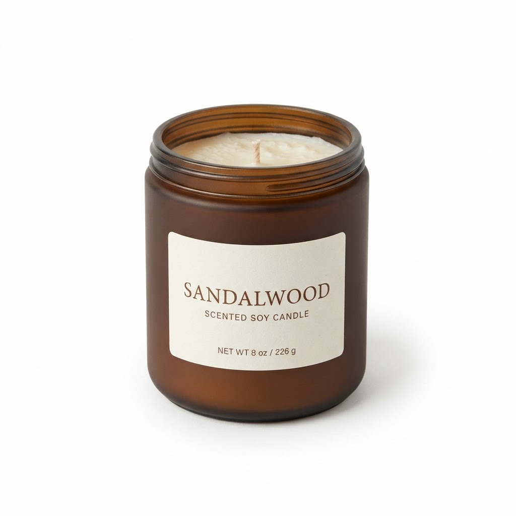 Sandalwood Scented Soy Candle