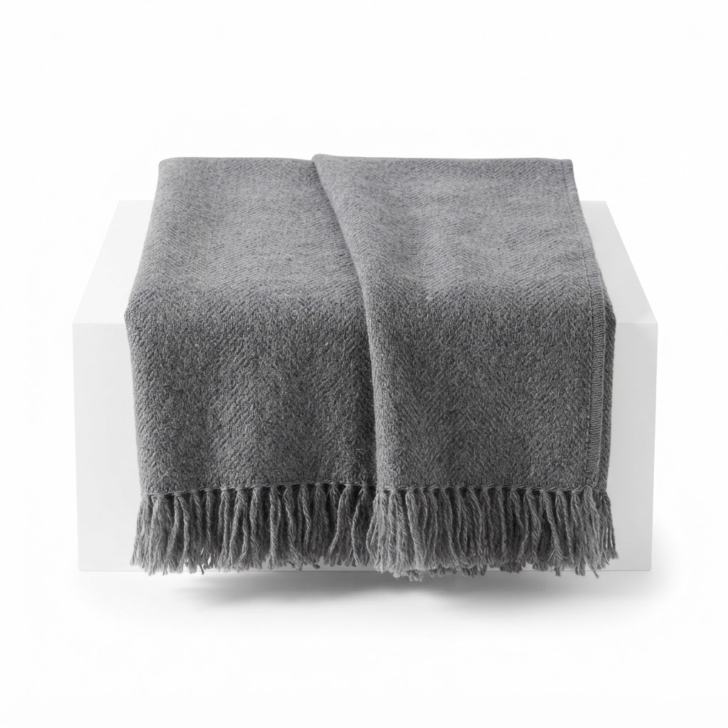 Woven Grey Throw Blanket