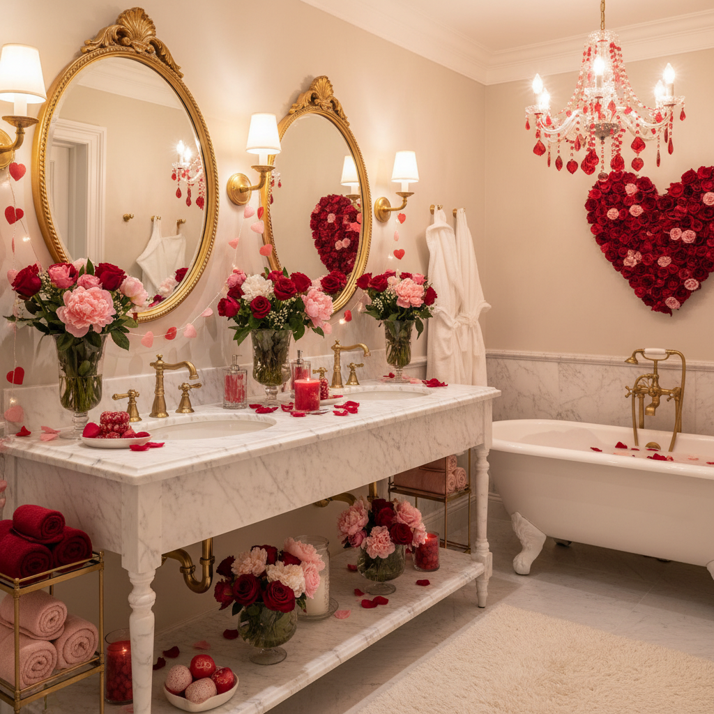 Glam Valentine's Day Master Bathroom
