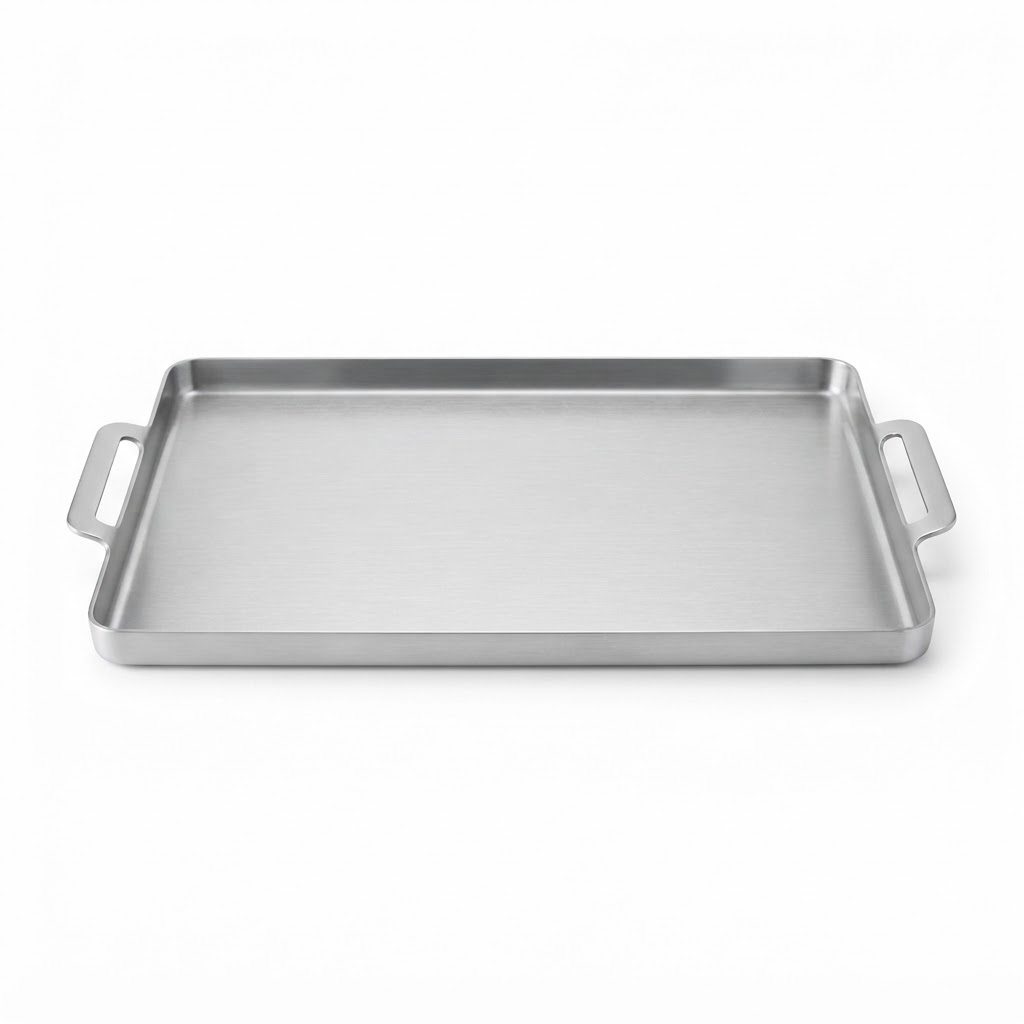 Brushed Silver Decorative Serving Tray