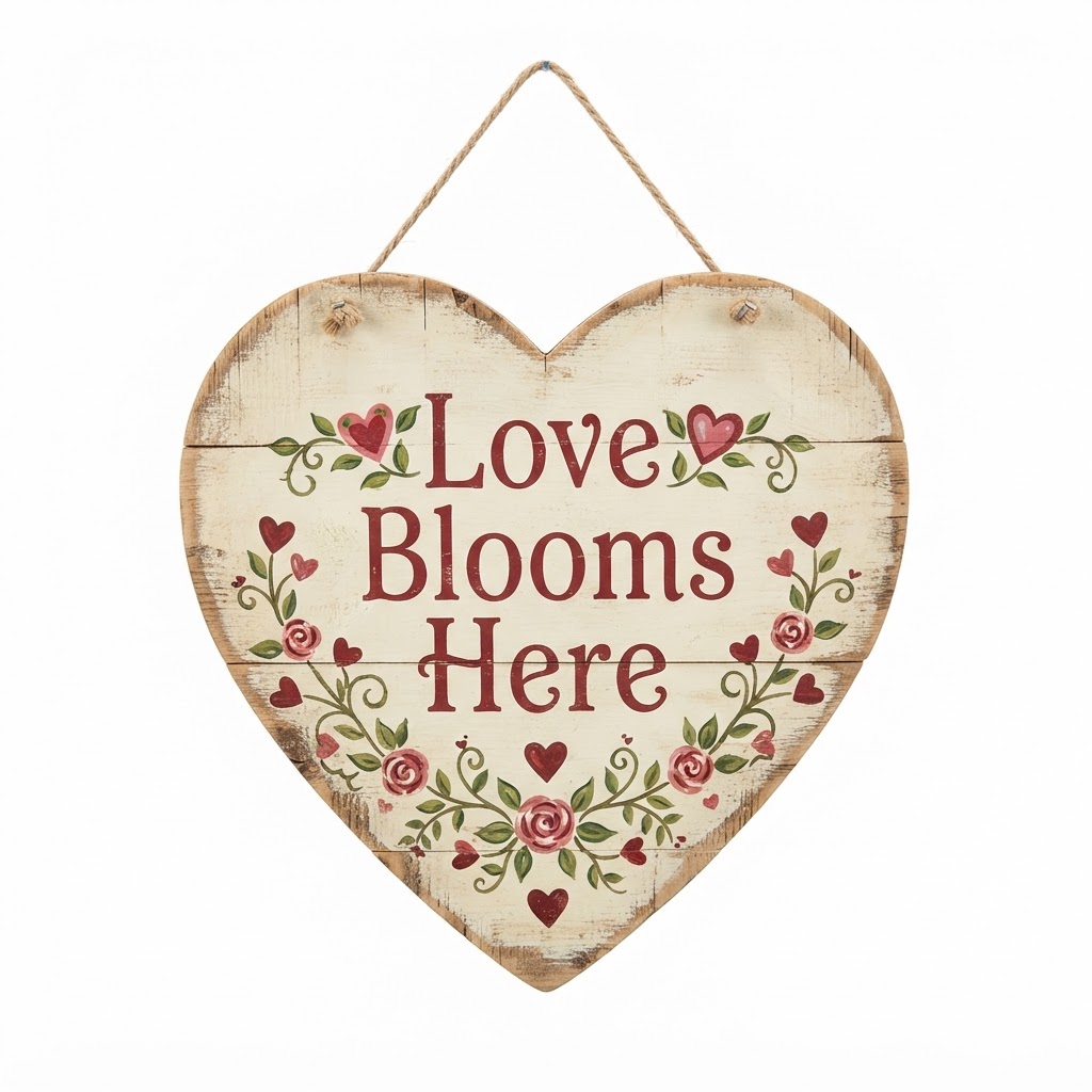 Love Blooms Here Wall Sign