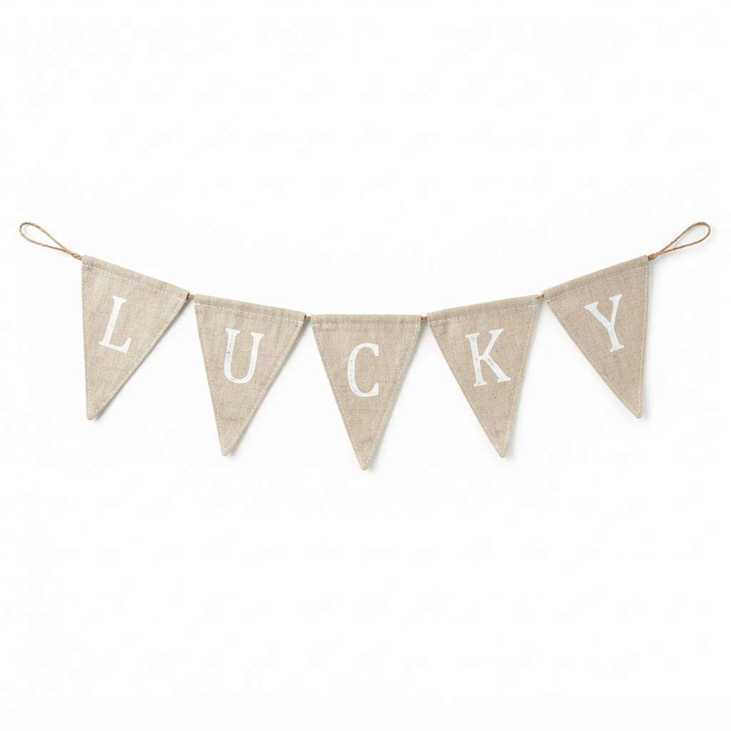 Linen 'Lucky' Bunting Banner