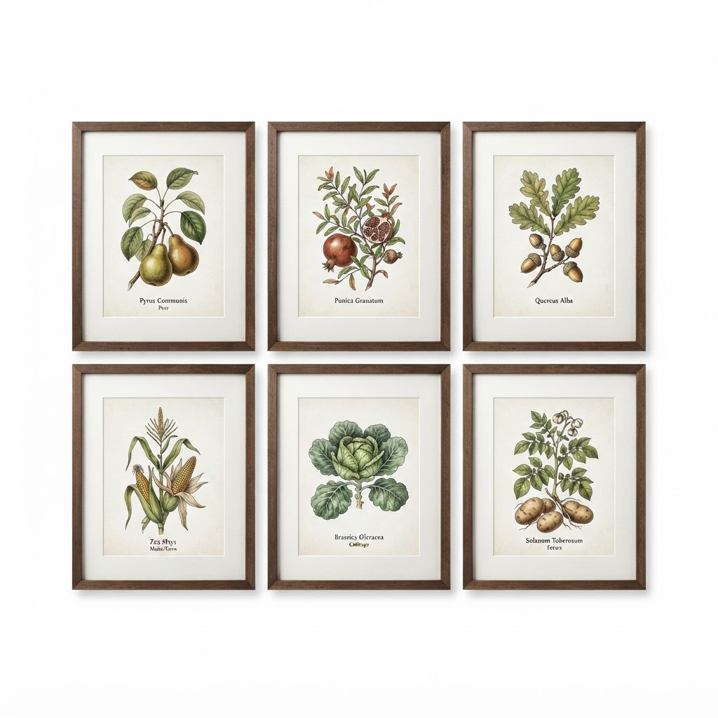 core Botanical Print Wall Art Set