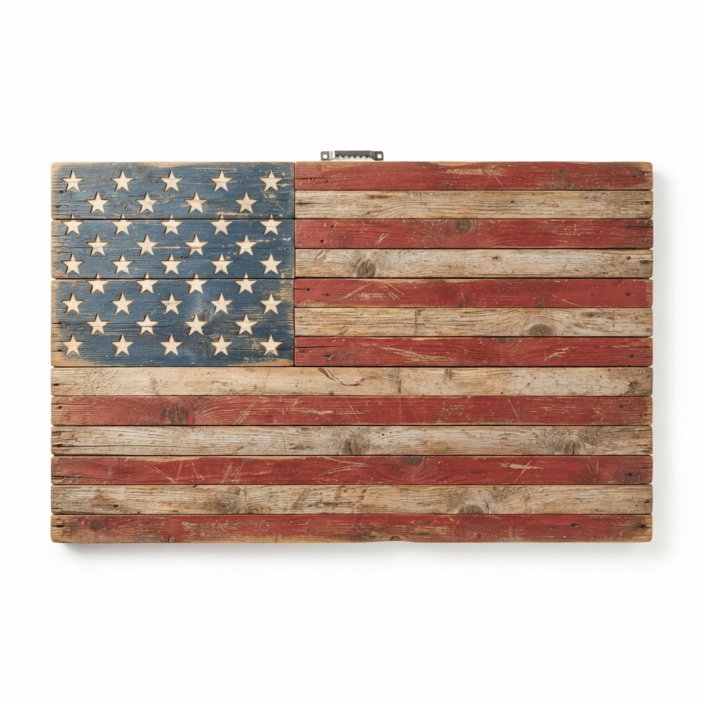 Distressed Wood Flag Wall Art