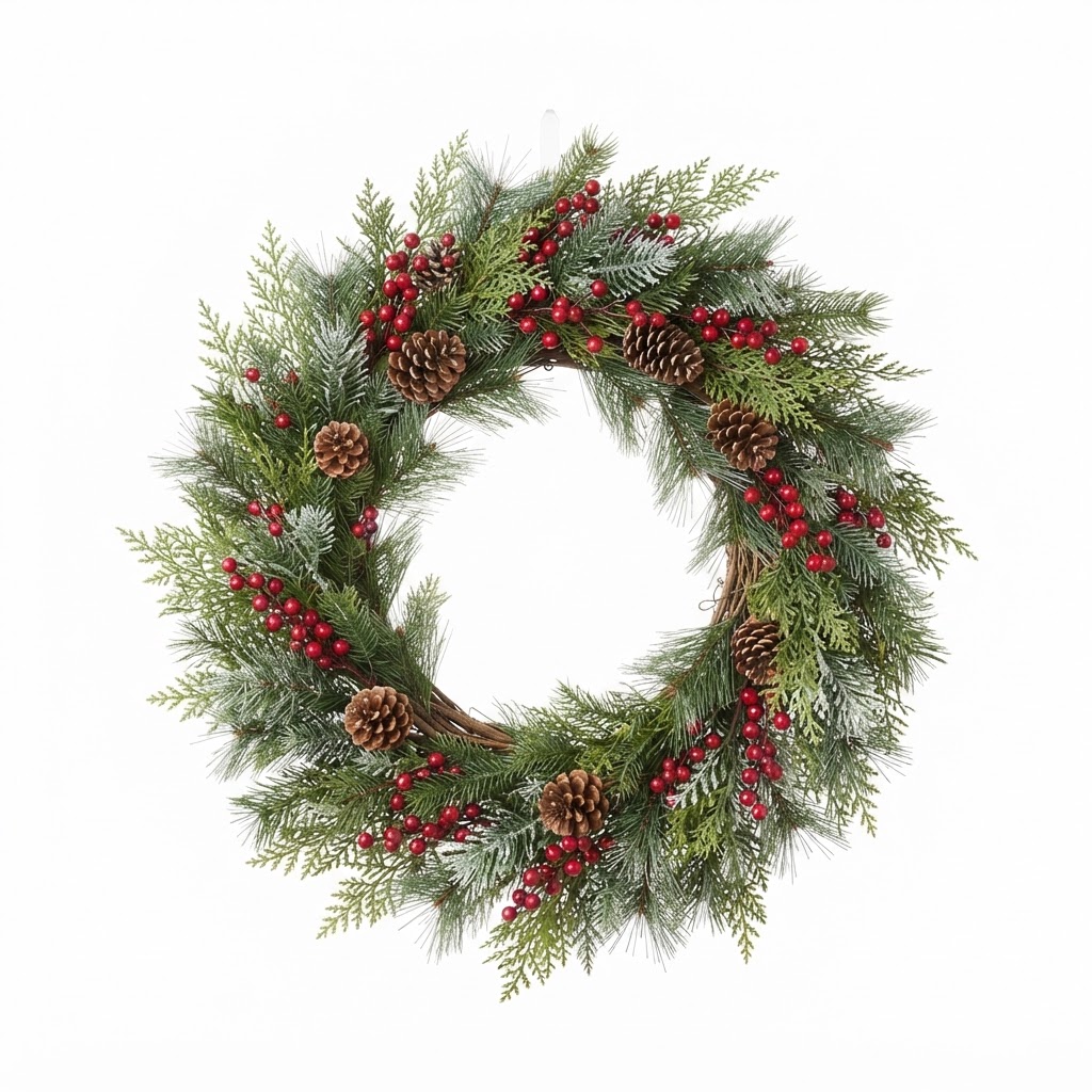 Evergreens Berry Mantel Wreath