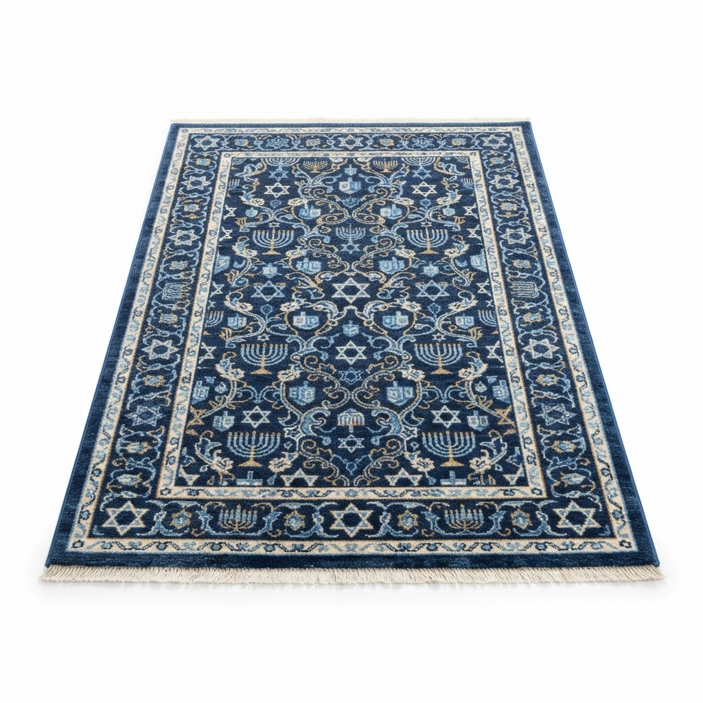 Blue Patterned Area Rug