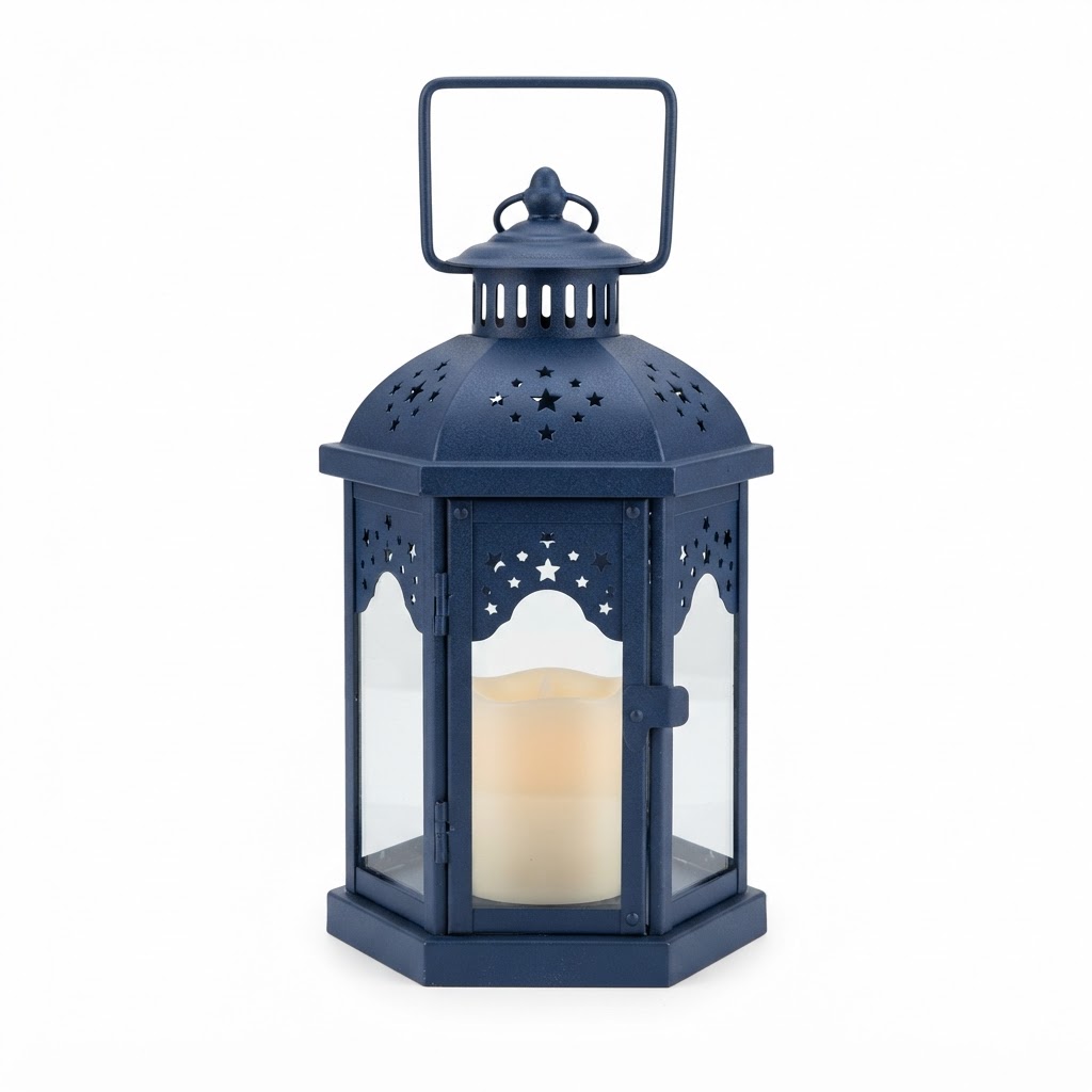 Navy Metal Decorative Lantern