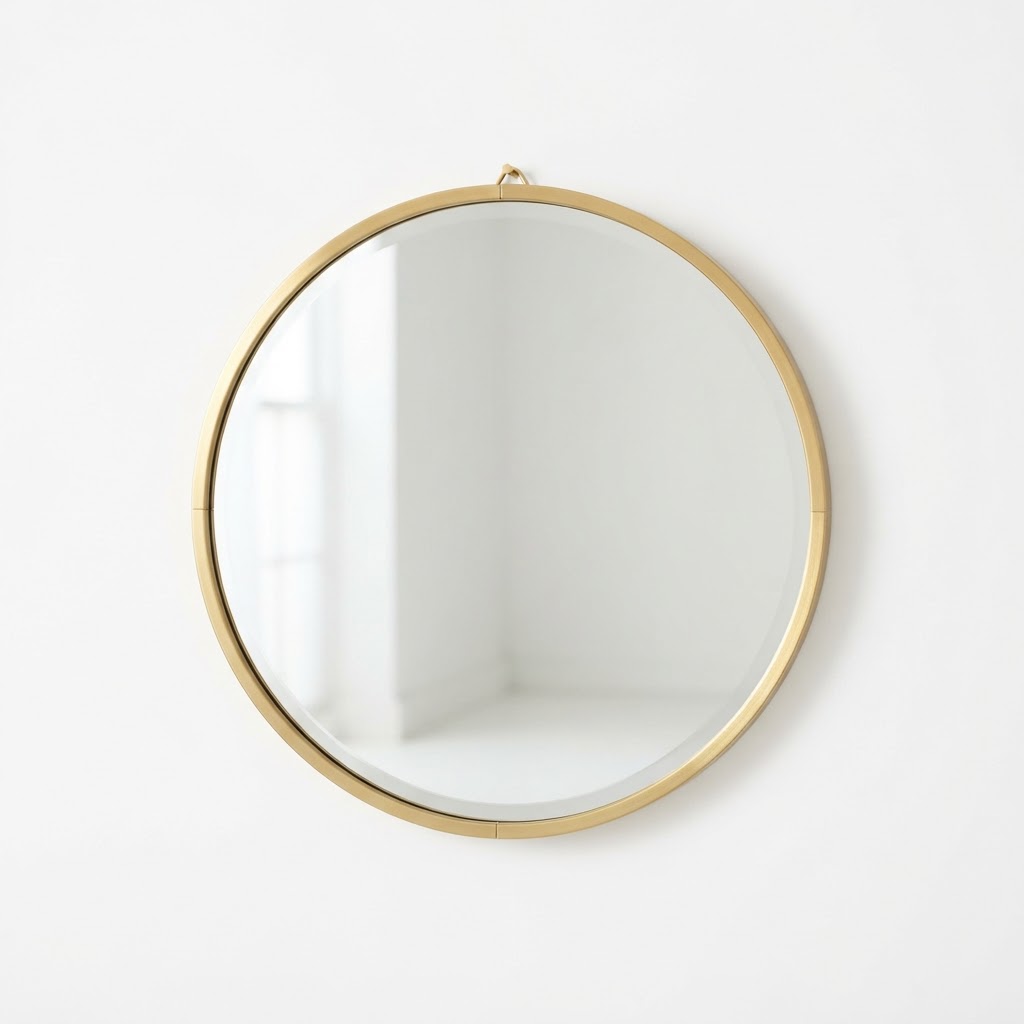 Gold Framed Circular Mirror