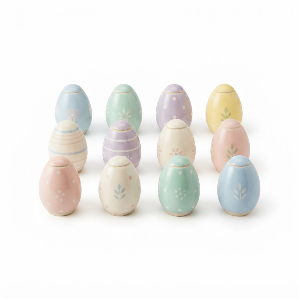 Pastel Ceramic Easter Egg Set