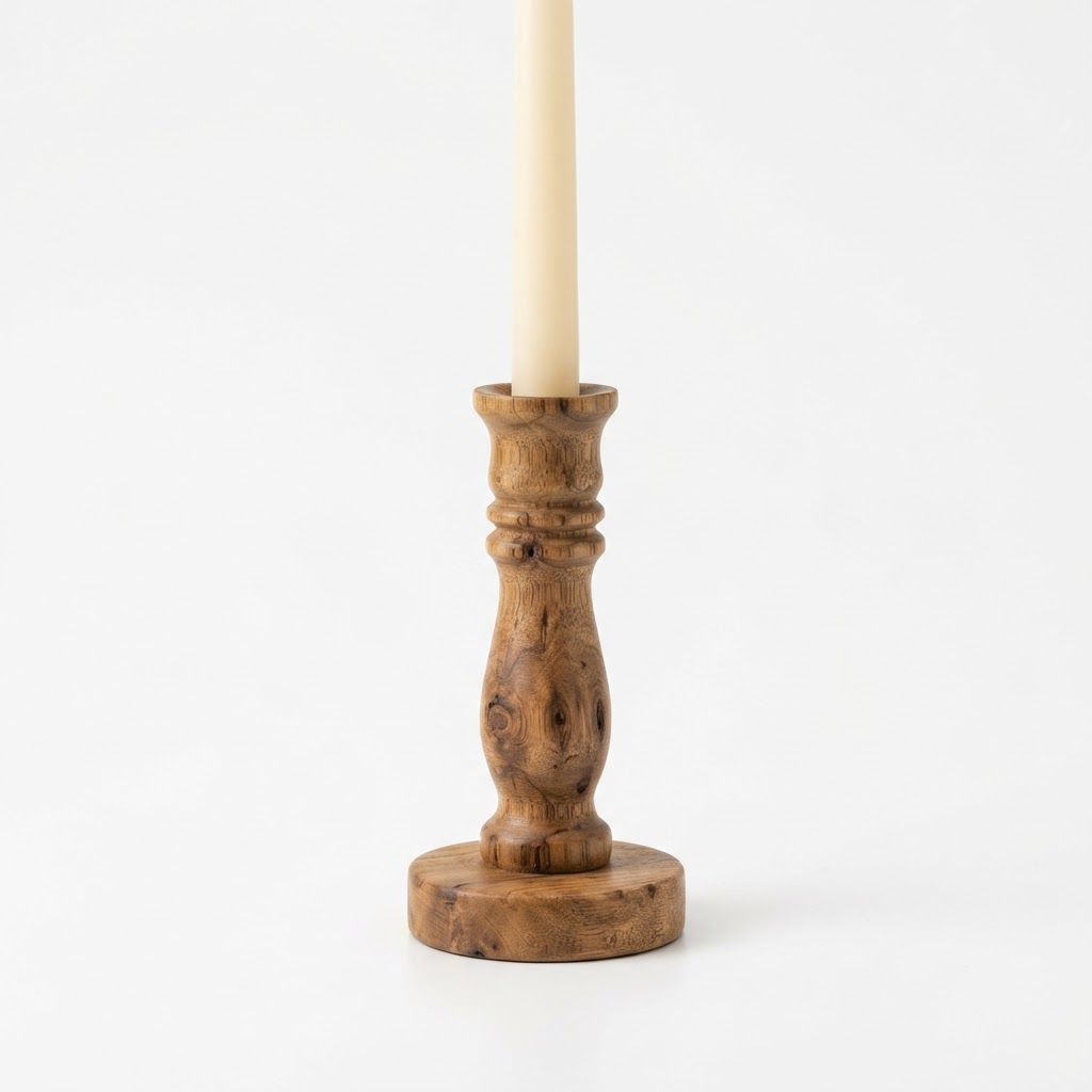 core Taper Candle Wooden Holder