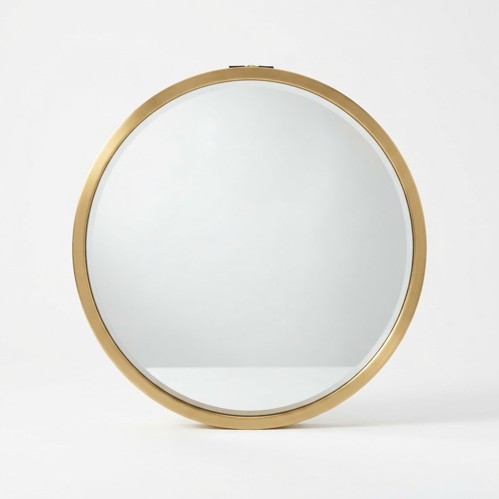 Gold Brushed Metal Wall Mirror