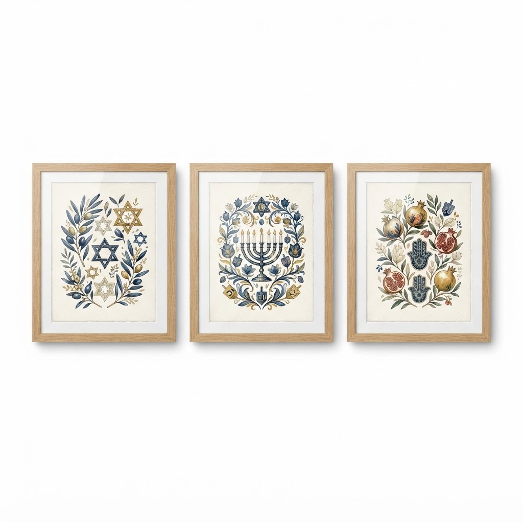 -Style Botanical Art Print Set