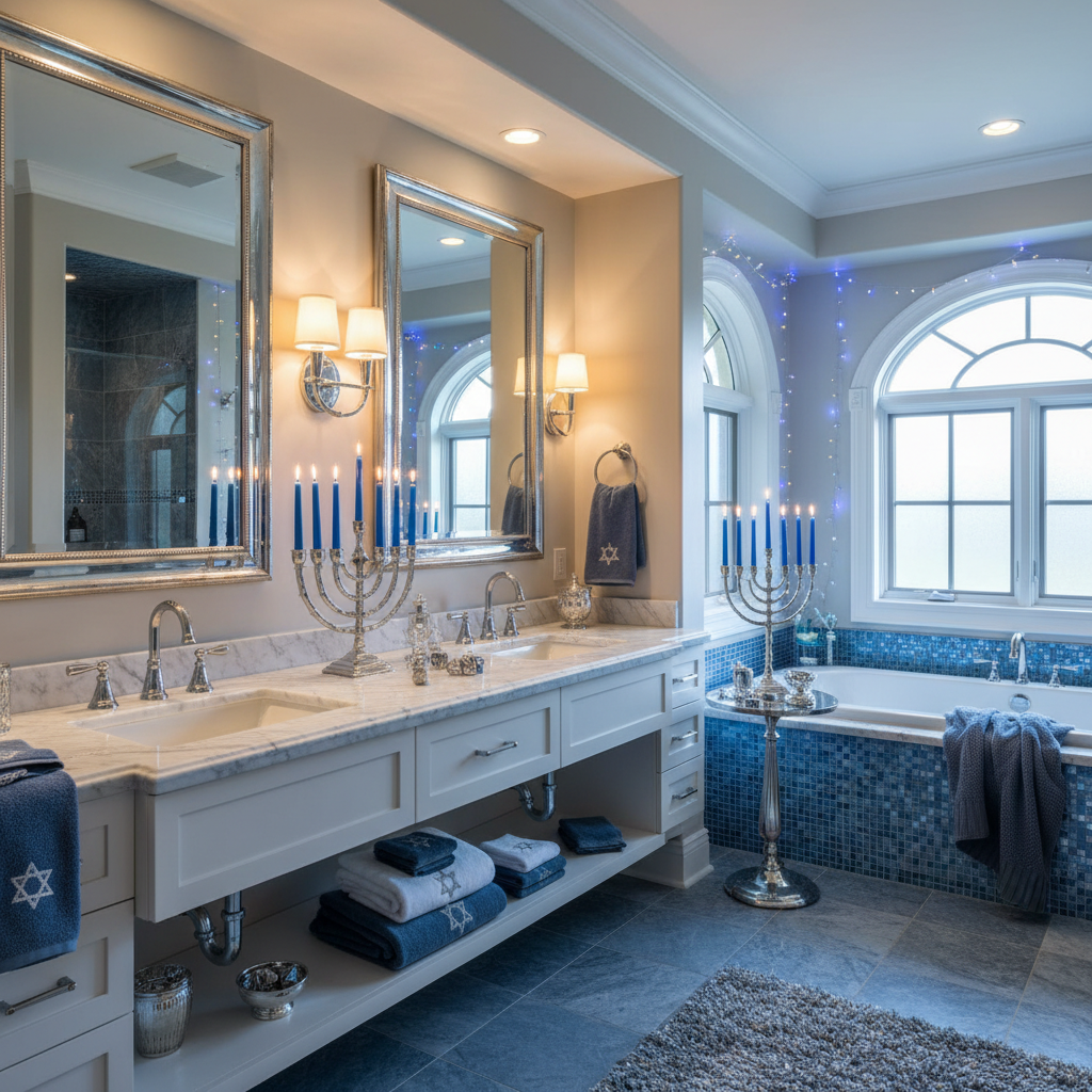 Glam Hanukkah Master Bathroom