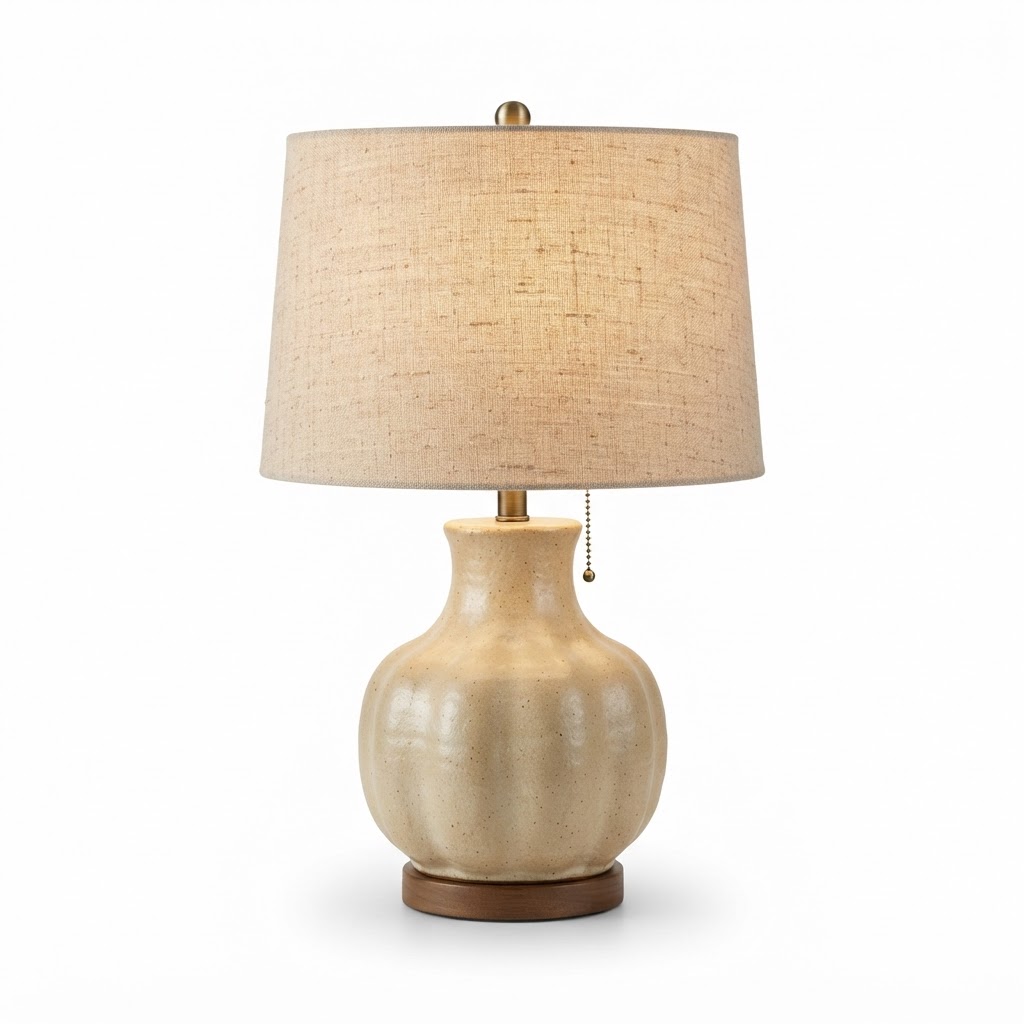 Ceramic Table Lamp with Linen Shade