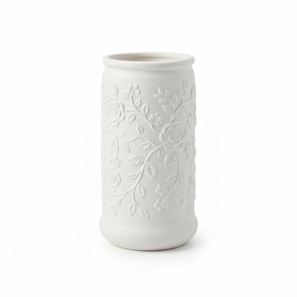 White Ceramic Floral Vase