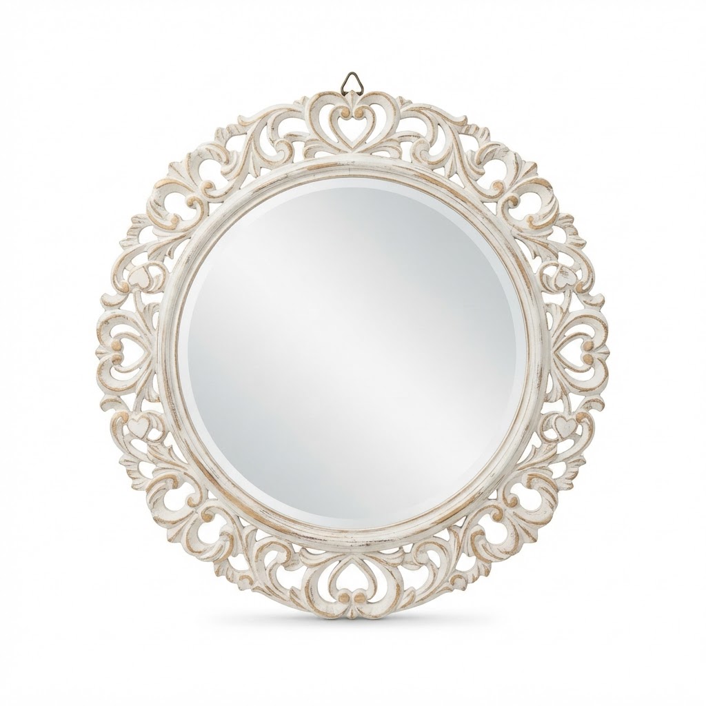 Ornate Round Wall Mirror