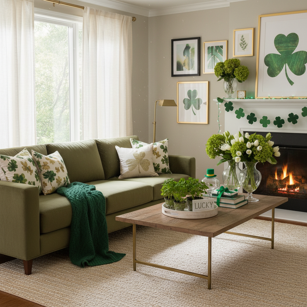 Transitional St. Patrick's Day Living Room