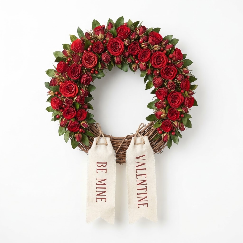 core Rose Wreath with Banners