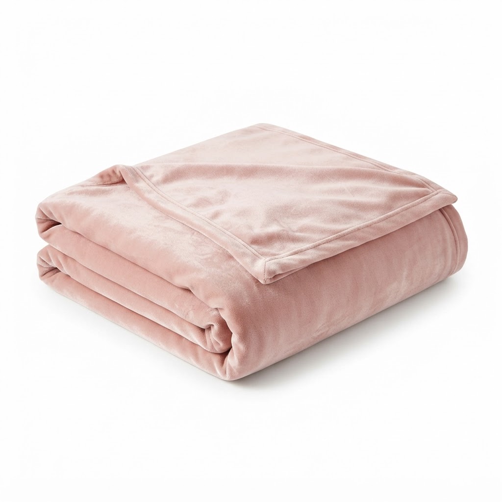 Blush Pink Velvet Throw Blanket