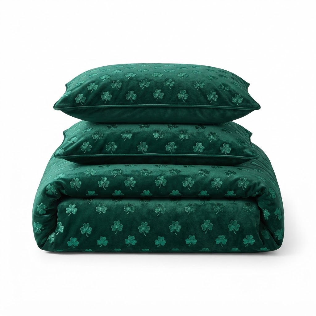 Velvet Shamrock Bedding Set