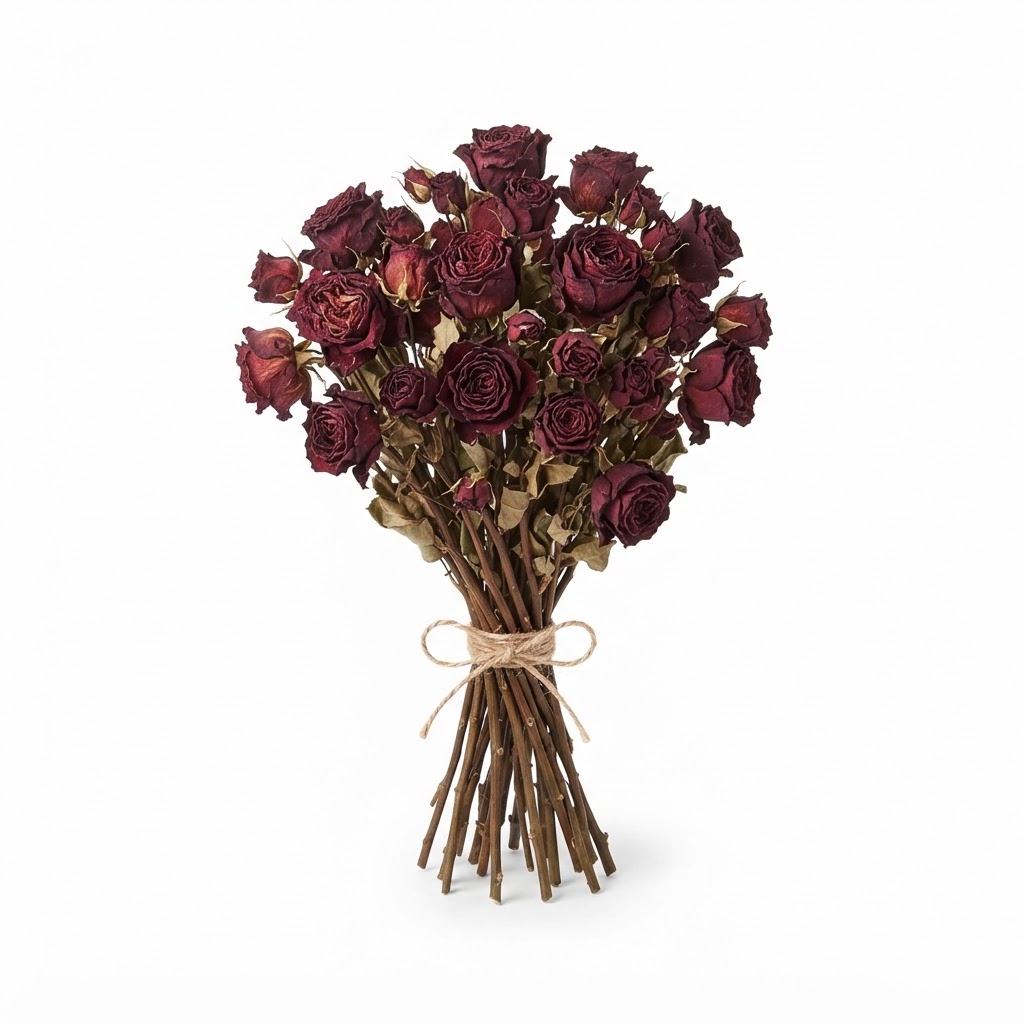 Dried Red Rose Bouquet