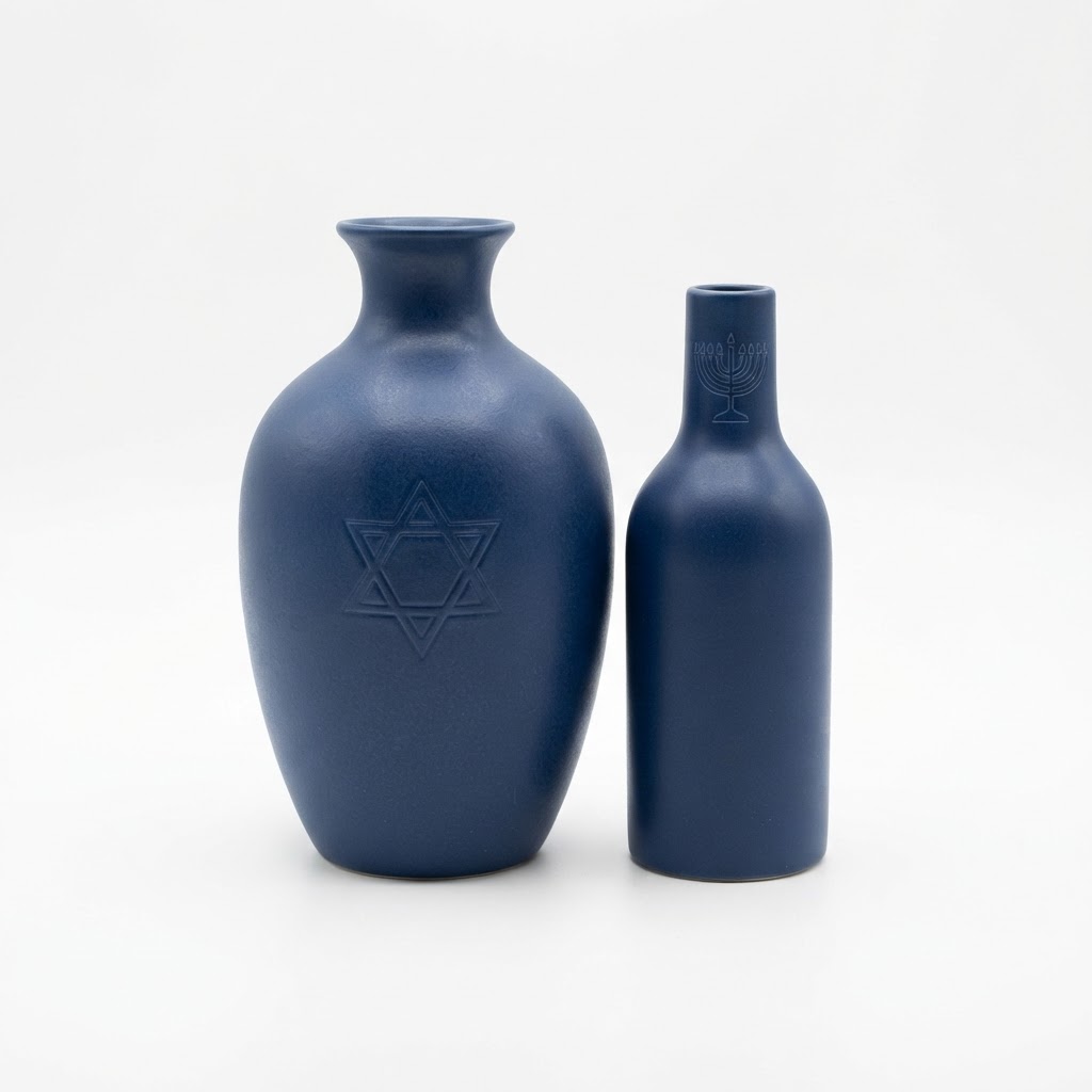 Navy Blue Ceramic Vase Set