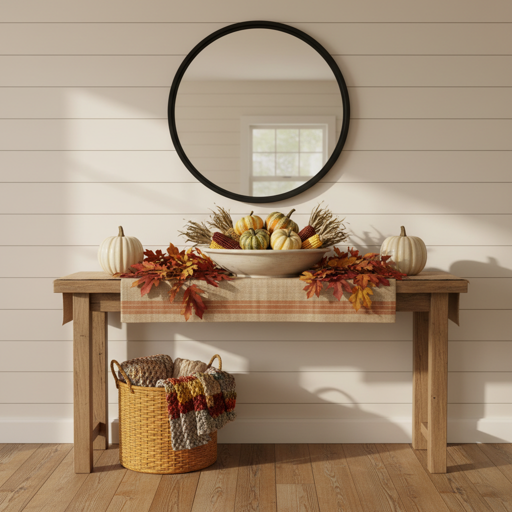 Modern Farmhouse Thanksgiving Entryway